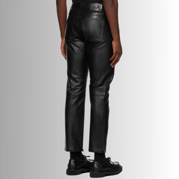 Pantalon Noir Cuir Homme - Taille Moyenne