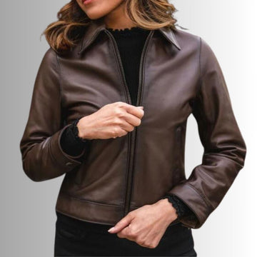 Veste Cuir Marron Femme - Style Emblématique