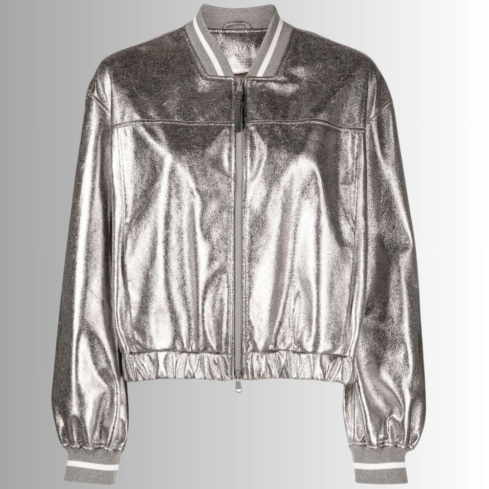 Blouson Argenté Femme - Style Bombardier