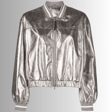 Blouson Argenté Femme - Style Bombardier