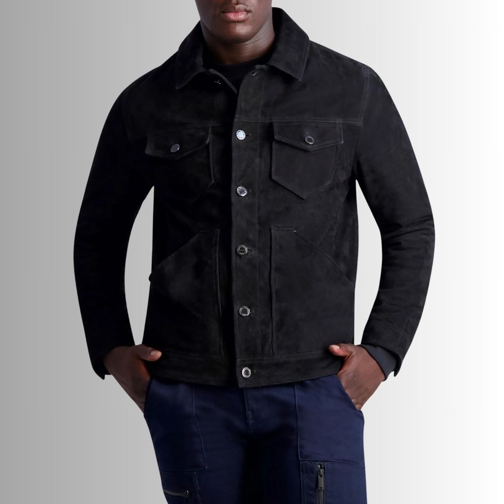 Veste Daim Noir Pour homme - Noir