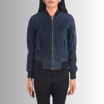 Veste Daim Bleu Femme - Classique