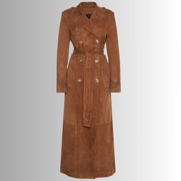 Manteau Long En Daim Marron Femme - Trench Luxe | VESTE FRANÇAISE