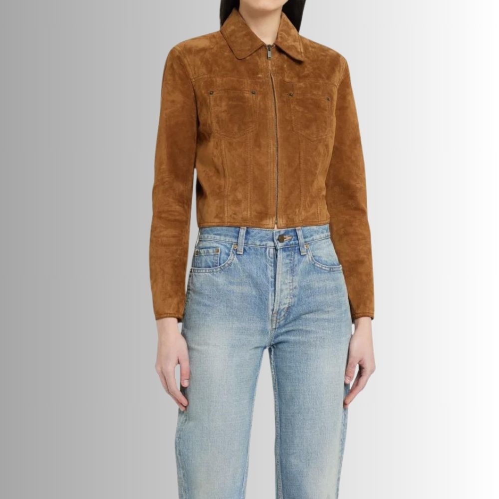 Veste Marron Daim Femme - Style Camionneur