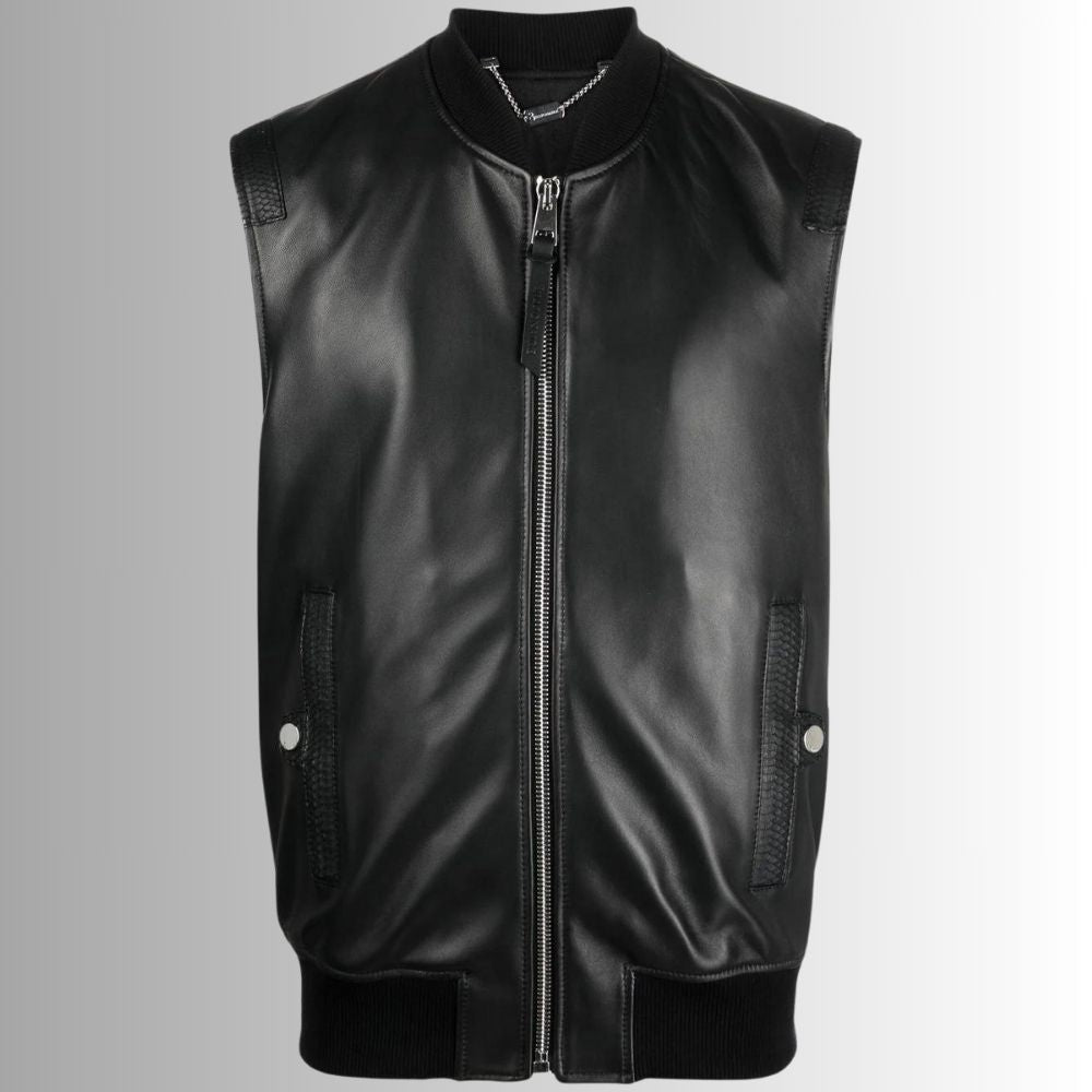 Gilet Sans Manches Noir - Brodé