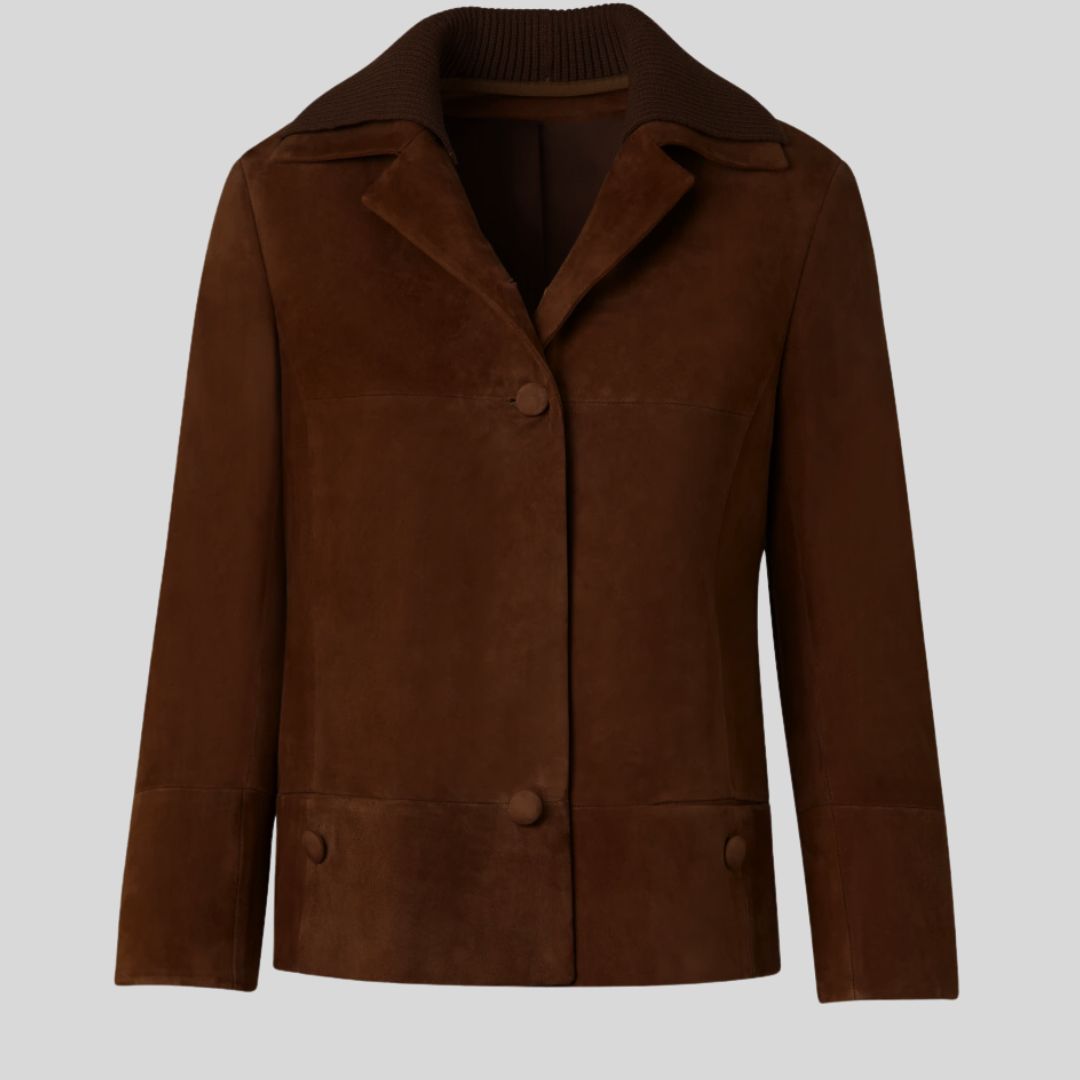 Oakline – Veste Daim Marron Foncé Pour Femme