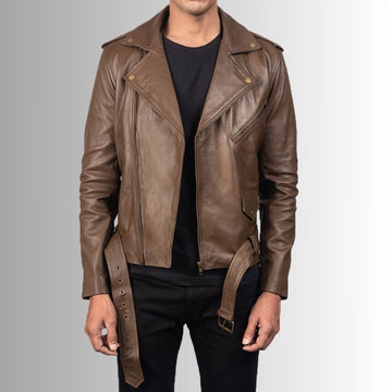 Perfecto Marron Homme - Fermeture éclair Asymétrique