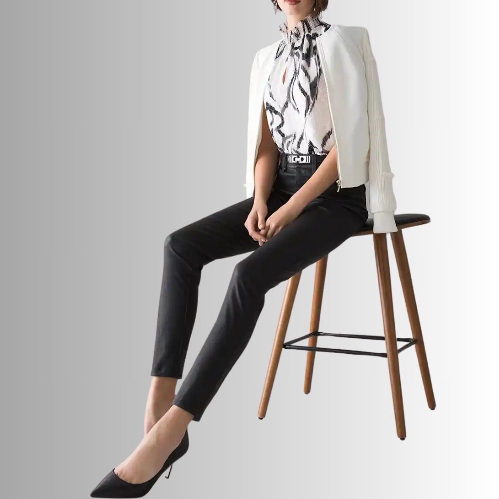 Pantalon Cuir Noir Pour Femme - Coupe Ajustée