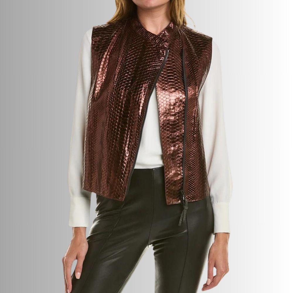 Gilet Femme à Paillettes - Bronze