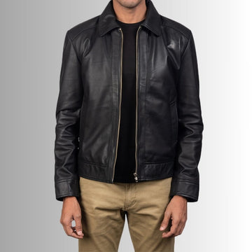 Noir Atlas – Veste Cuir Noir Homme – Blouson Classique Zippé
