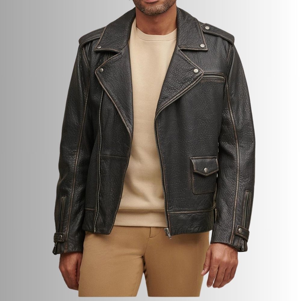 Perfecto en Cuir Homme - Asymétrique