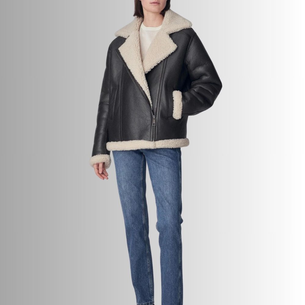 Bombardier Noir Femme - Cuir d'agneau