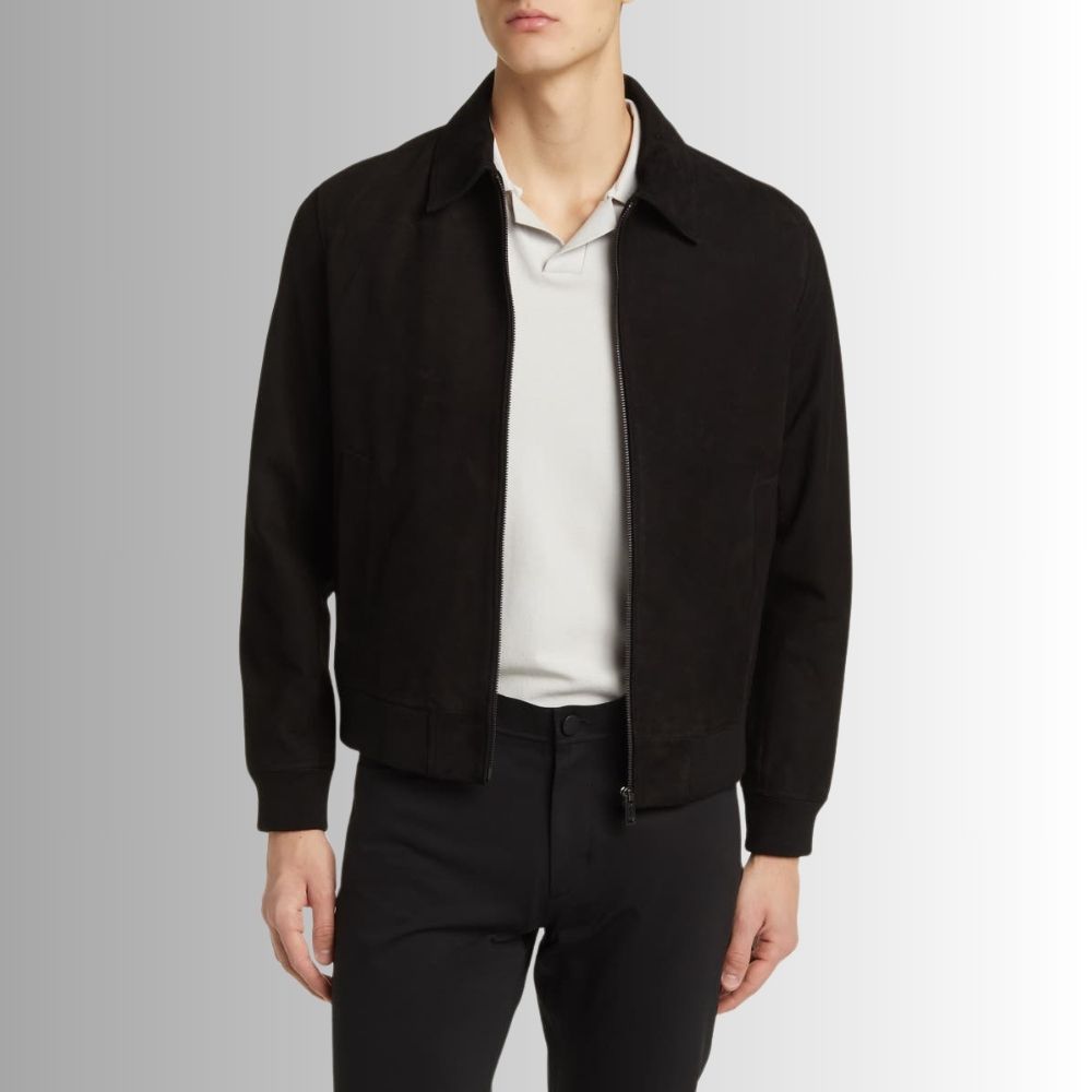 Veste Daim Homme Noir - Édition Classique