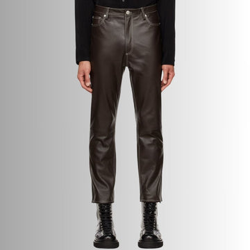 Pantalon Homme Cuir Marron - Ruben