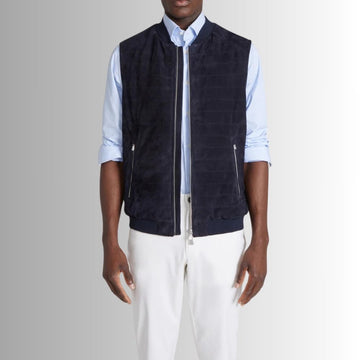 Gilet En Daim Homme - Marin
