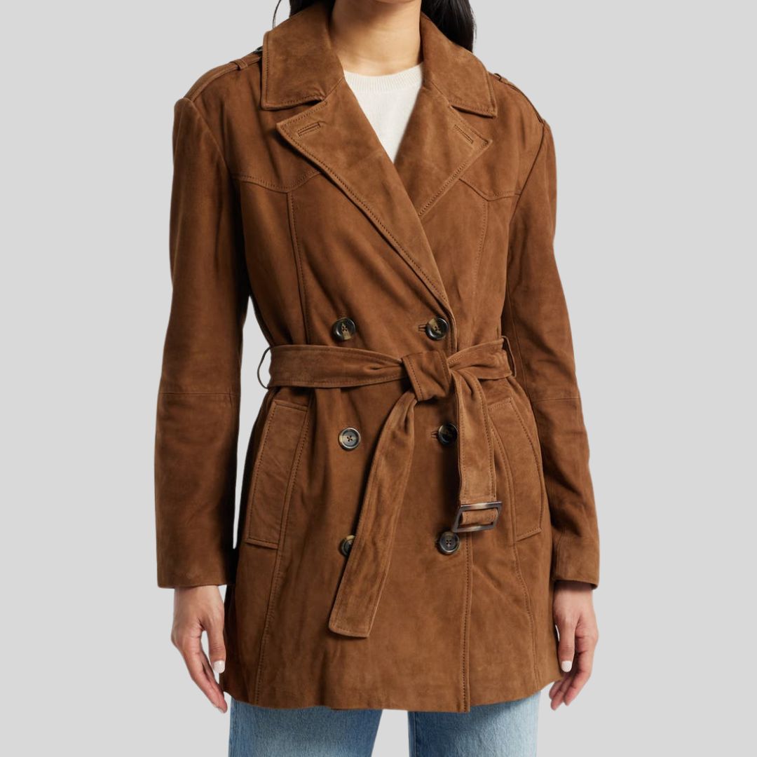 Manteau court Daim Femme