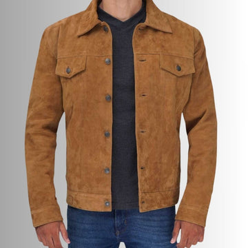 Veste en Daim Marron Homme - Style Camionneur