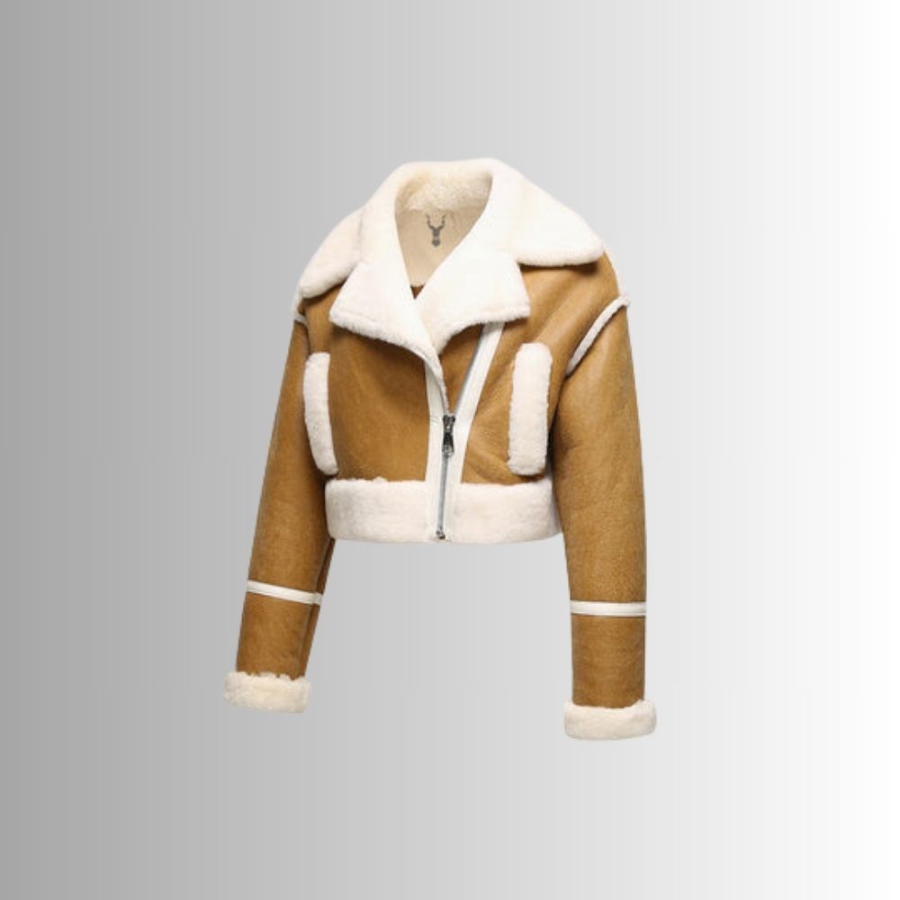 Bombardier Femme Camel - Style Asymétrique