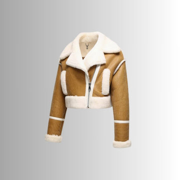 Bombardier Femme Camel - Style Asymétrique