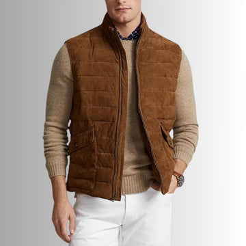 Veste Sans Manche Daim Pour Homme - Matelassée