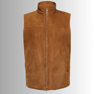 Gilet Daim Marron Pour Homme