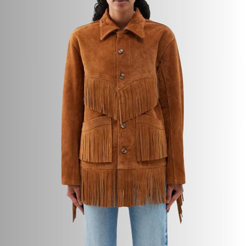 Veste Daim Franges Femme
