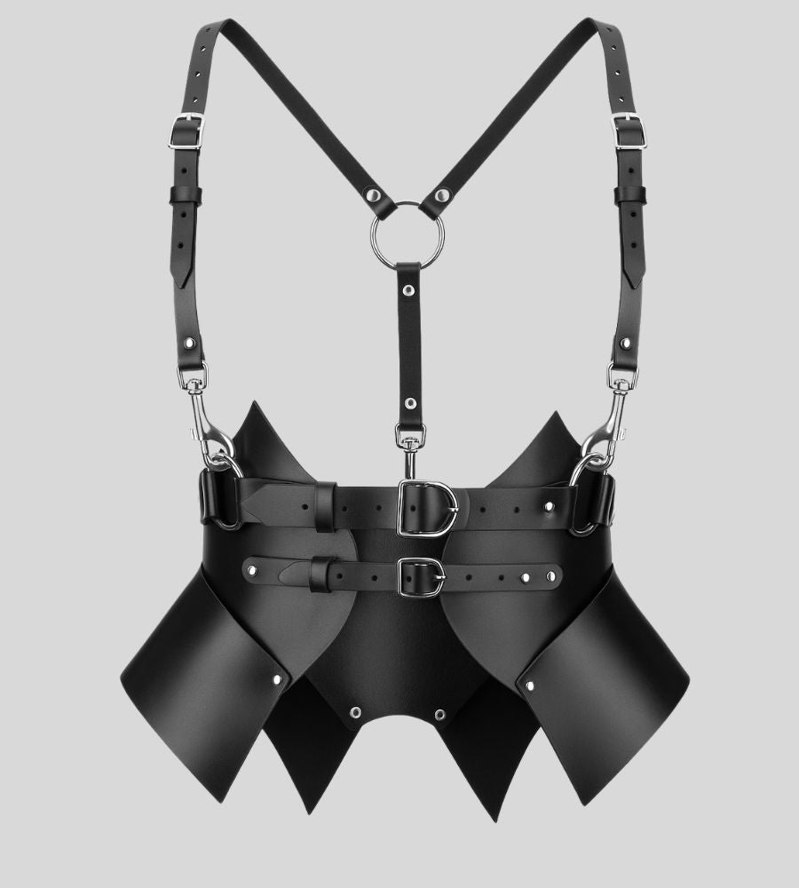 ArmorForm™ – Harnais Ceinture Haute en Cuir avec Panneaux Sculptés