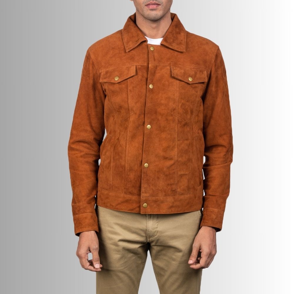 Veste Marron Homme Daim - Style Camionneur