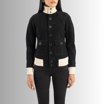 Veste En Daim Noire Femme - A1