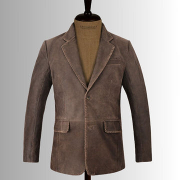 Blazer en cuir pour homme vintage