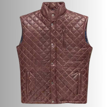 Gilet Sans Manche Matelassé Homme - Style Moderne en Cuir