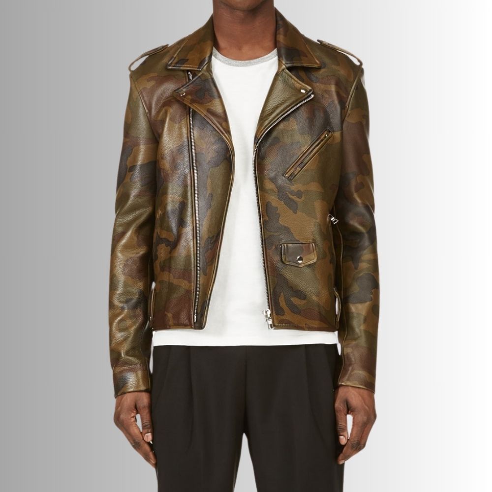 Camouflage Luxe – Veste cuir militaire homme – Édition limitée