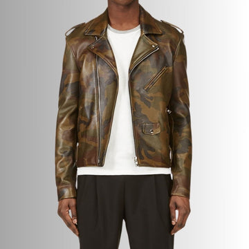 Camouflage Luxe – Veste cuir militaire homme – Édition limitée