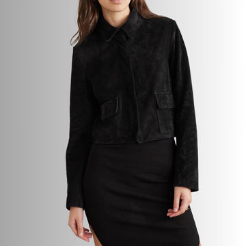 Blouson en daim femme - Noir