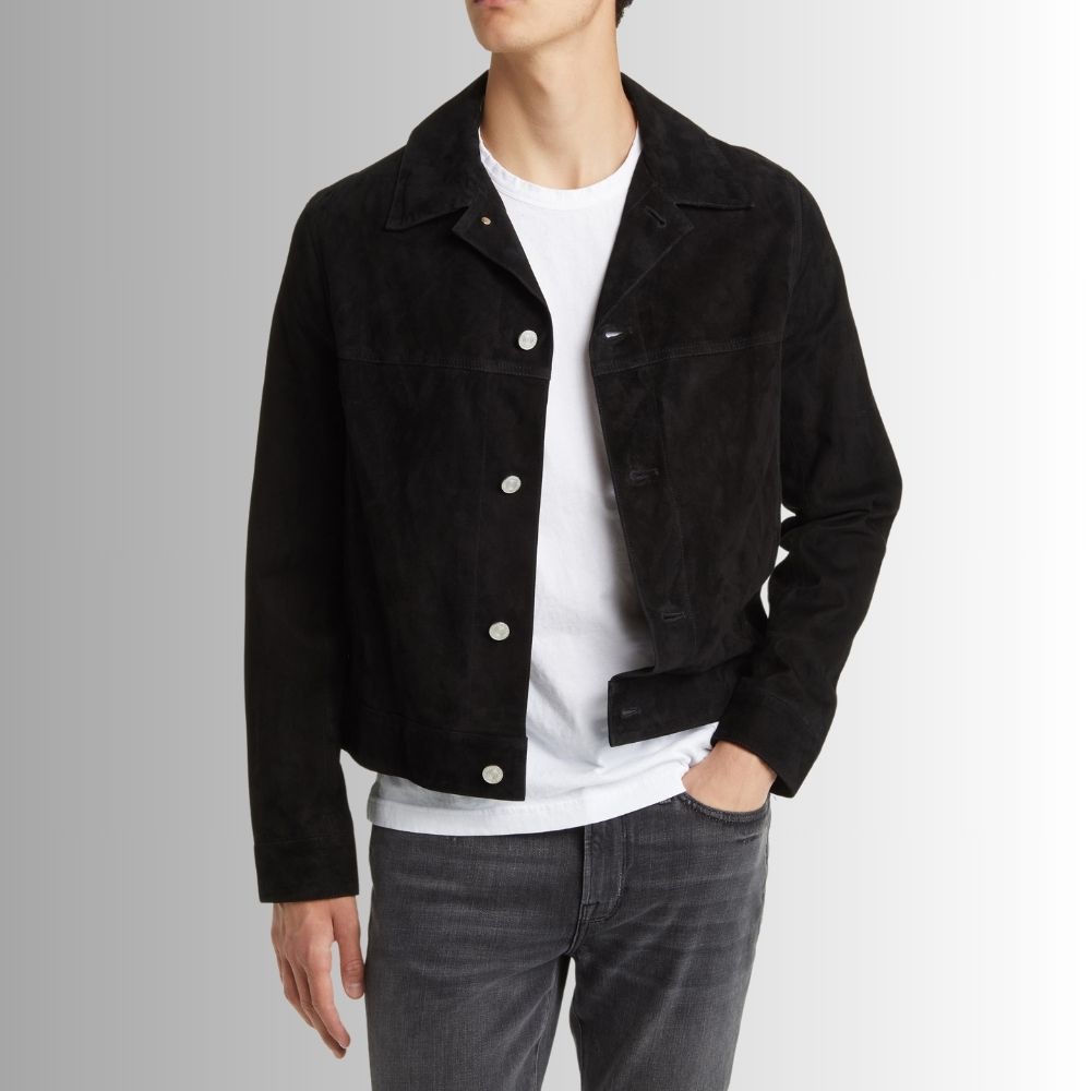 Veste En Daim Noir Homme - Style Camionneur
