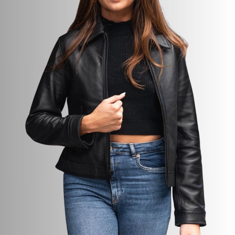 Veste En Cuir Noir Femme - Style classique
