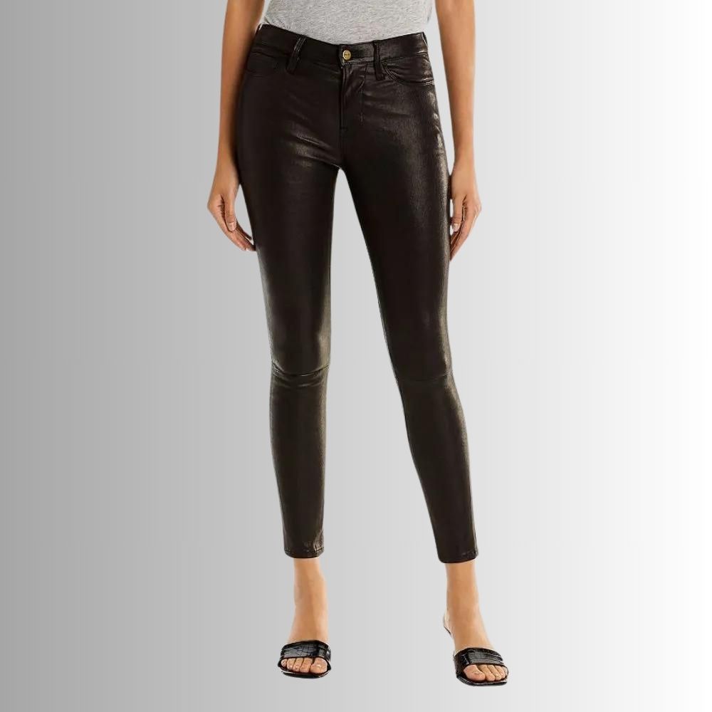 Pantalon Femme Cuir Noir - Coupe Skinny