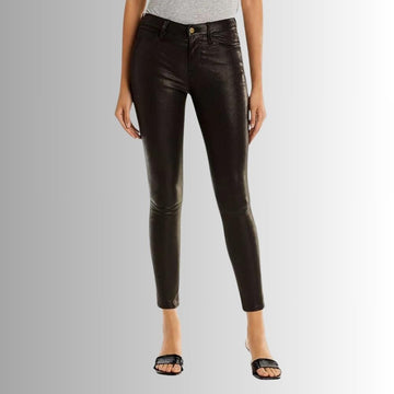 Pantalon Femme Cuir Noir - Coupe Skinny