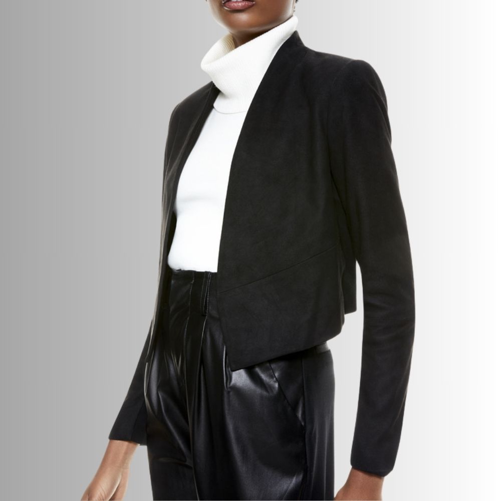 Veste Femme Daim Noir - Drape