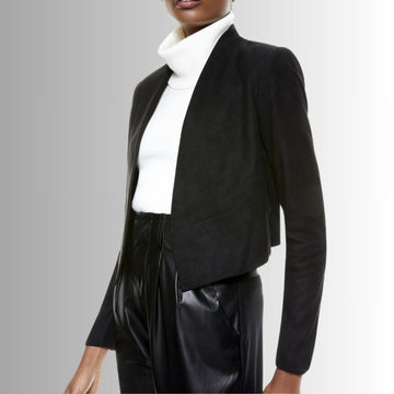 Veste Femme Daim Noir - Drape