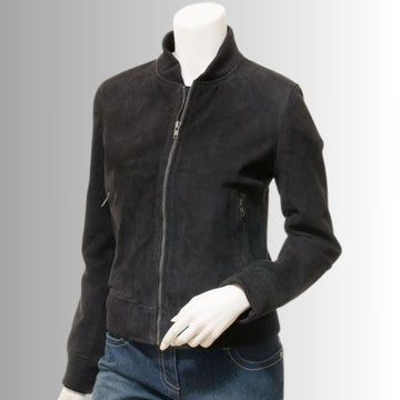 Veste en daim femme noire - A2