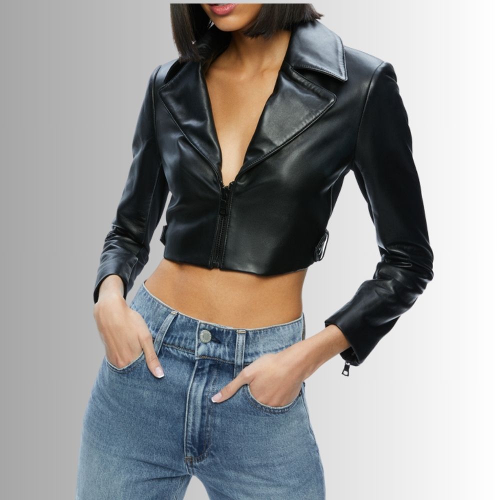 Veste En Cuir Noir Courte Femme