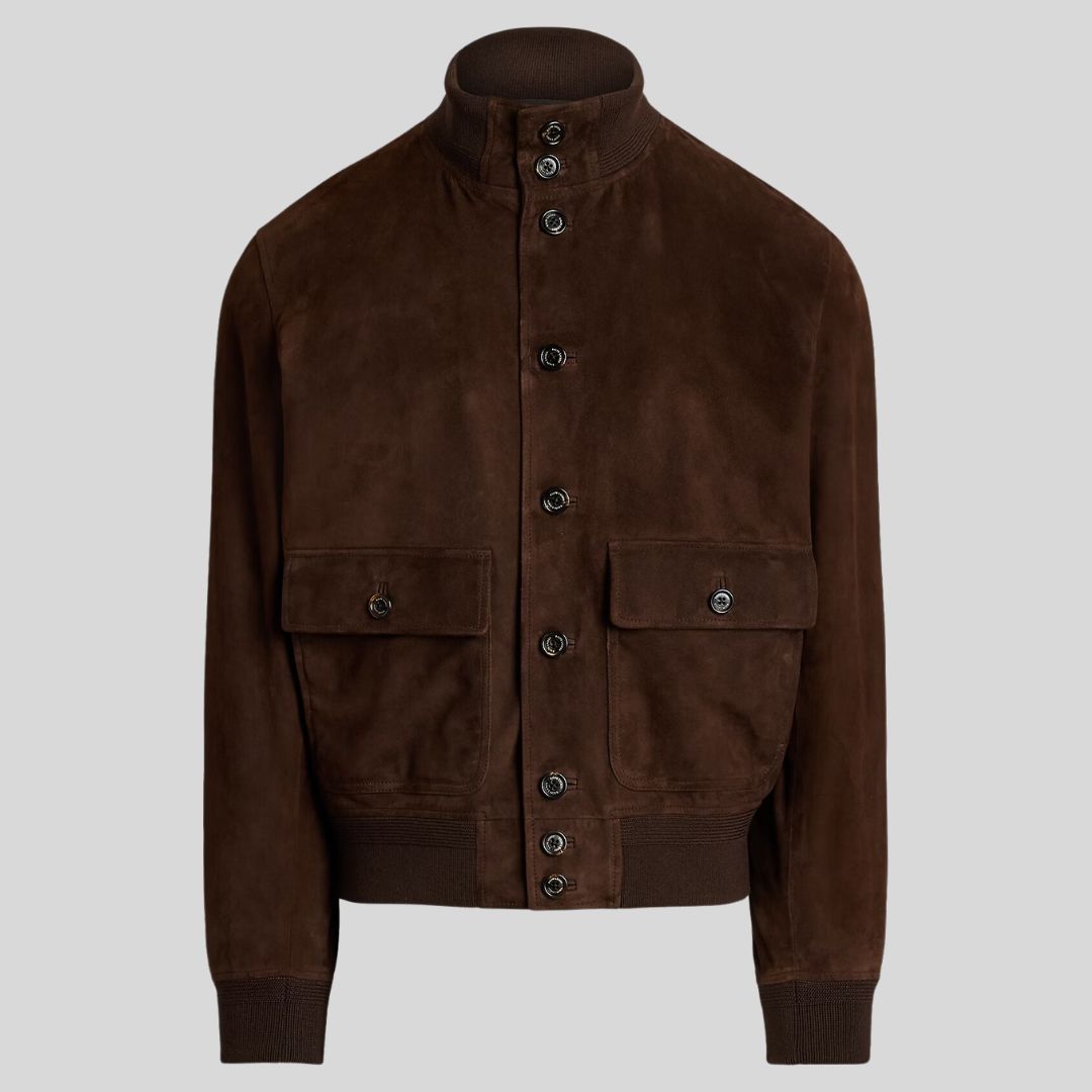 Terra Forte – Veste Marron Foncé en Daim d'Agneau