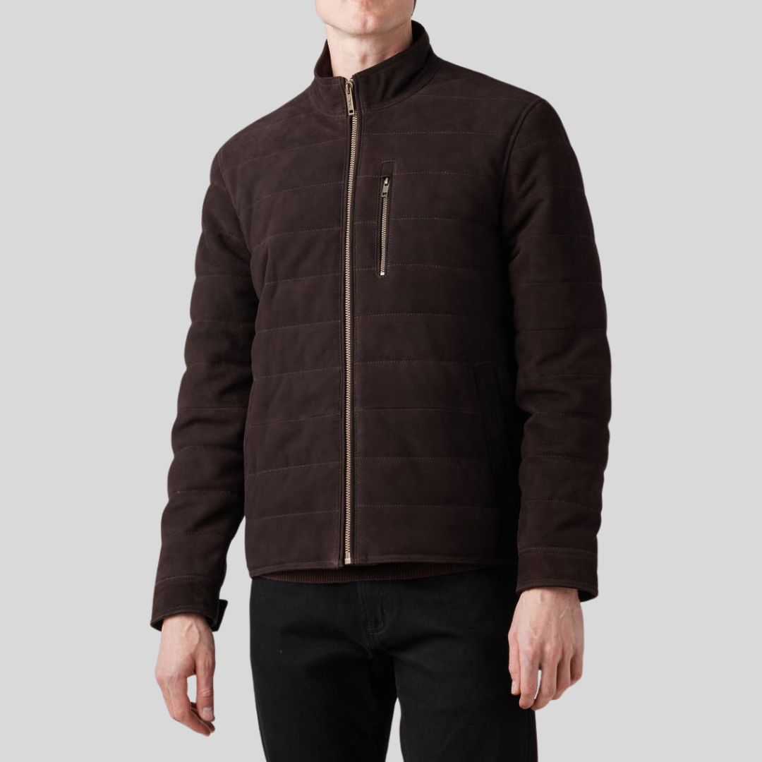 Ridgefall Veste Matelassée en Daim de Chèvre pour Homme
