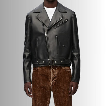 Blouson Moto Homme Cuir - Noir