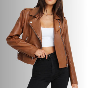 Perfecto Cuir Marron Femme - Tondue