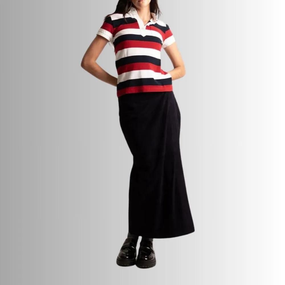 Jupe En Daim Longue Pour Femme - Noir