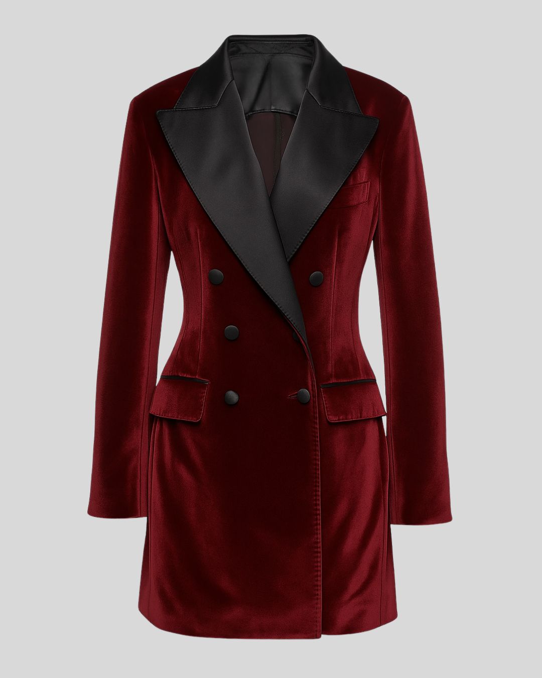 Laura Blazer Smoking Femme Velours Bordeaux