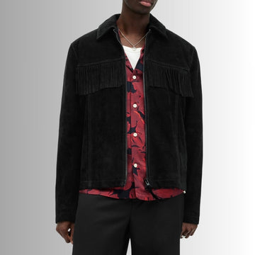 Veste Daim Franges Homme - Noir