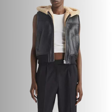 Gilet Sans Manche Fourrure Femme - Noir